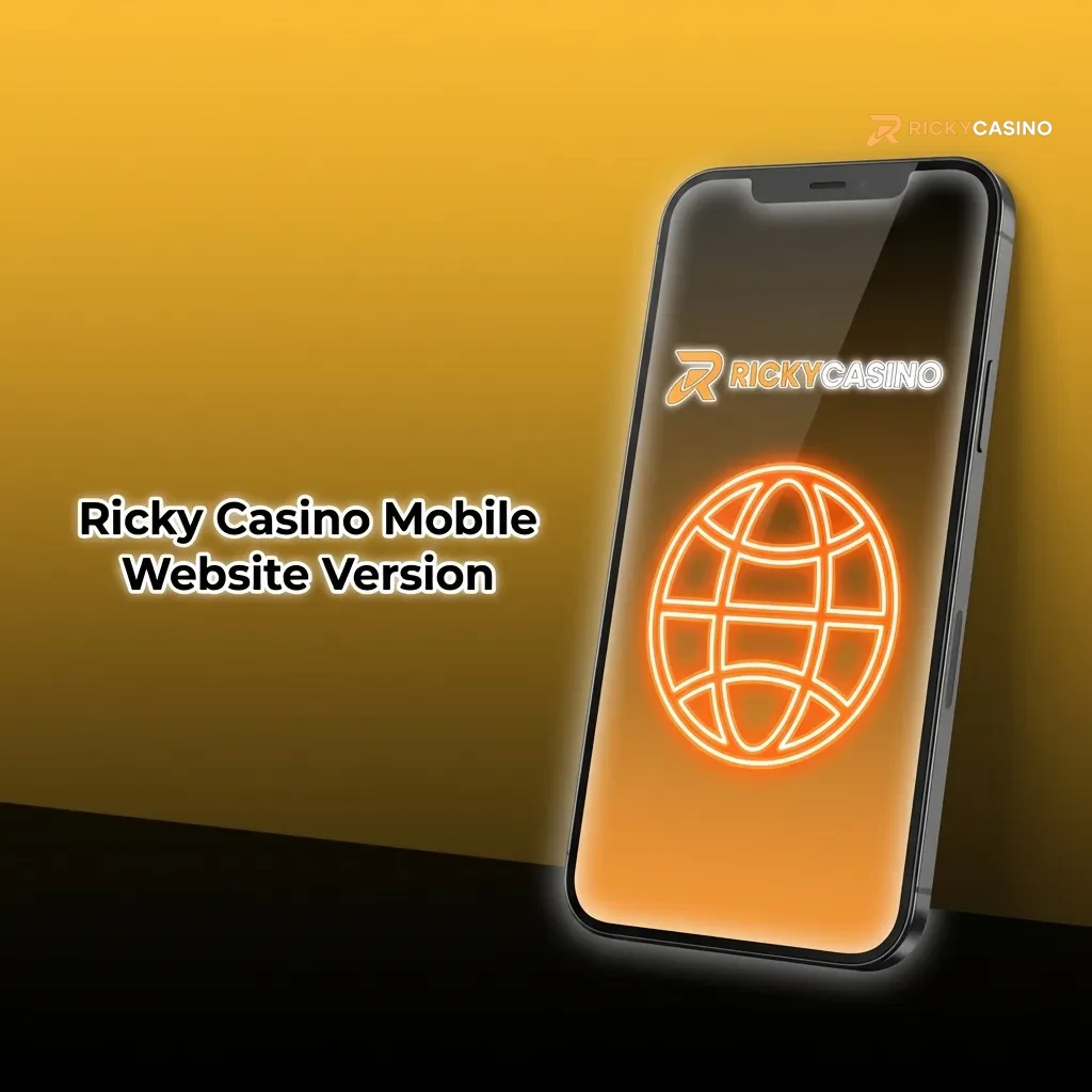 Ricky Casino mobile website interface displaying casino games and betting options on a smartphone screen