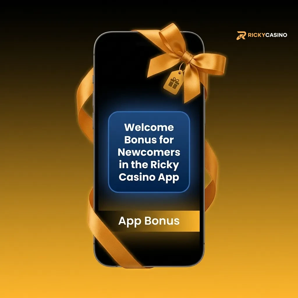 Ricky Casino App welcome bonus options showing casino and sports bonuses for new users with deposit match offers.